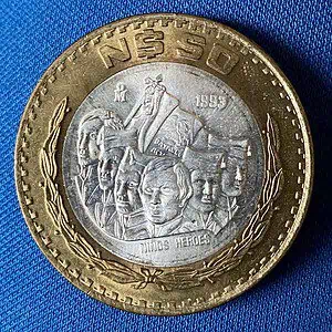 Mexico 50 Pesos 1993 niños Heroes