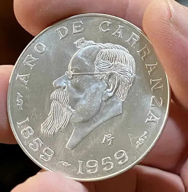 Mexico 5 Pesos Año de Carranza 1959