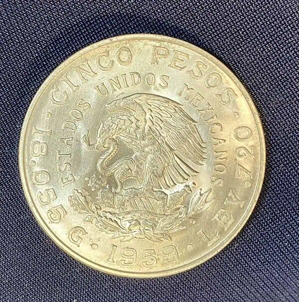 Mexico 5 Pesos Año de Carranza 1959 - Image 3