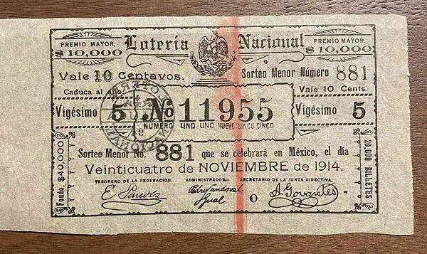 Mexico.Billete de Loteria.1914
