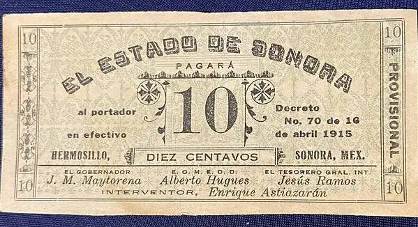 Hermosillo.10Cents.1915