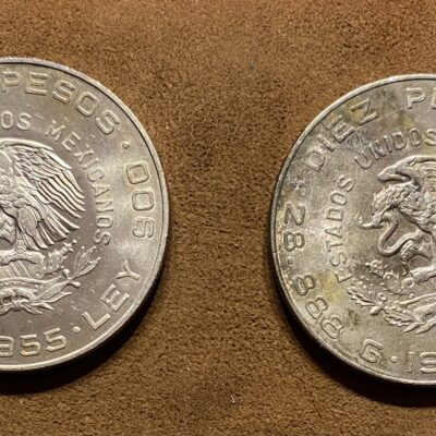 Mexico.10Pesos.1955 y 1956