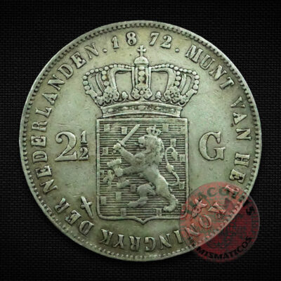 Países bajos. 2 1/2 Gulden.1872