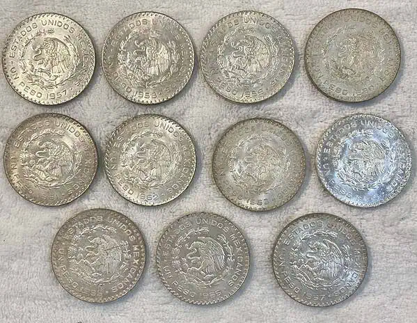 Mexico 1 Peso Morelos 1957-1967 Colección Completa - Image 2