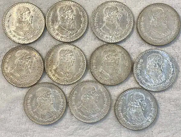 Mexico 1 Peso Morelos 1957-1967 Colección Completa - Image 5