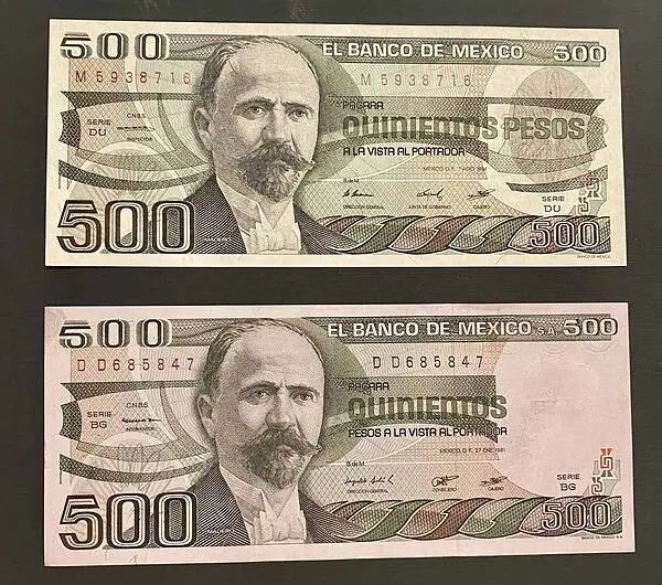 Mexico.2Piezas.500Pesos.1981-1984