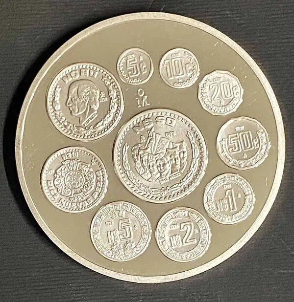 Medalla 5 Onzas Mexico 1993 Piedra de los Soles - Image 2