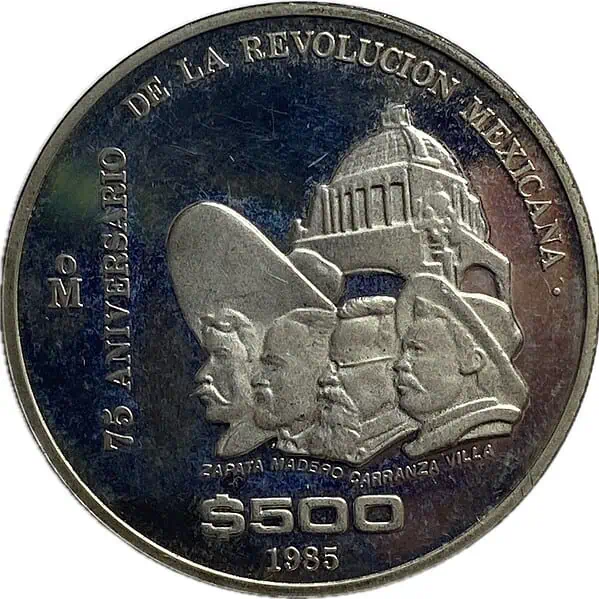 Medalla. 75 aniversario revolución mexicana.1985