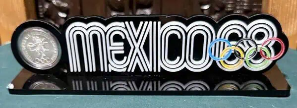 México 25Pesos 1968 Acrilico Conmemorativo