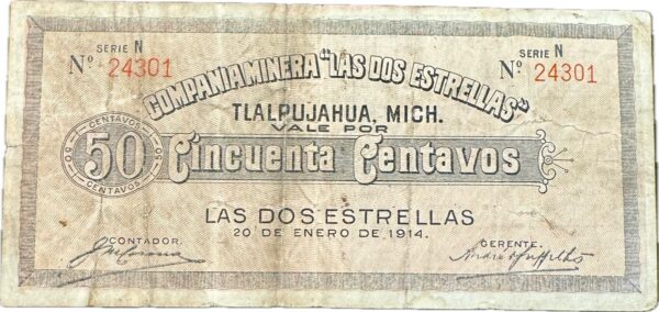 Tlalpujahua.Michoacan.50Centavos.1914