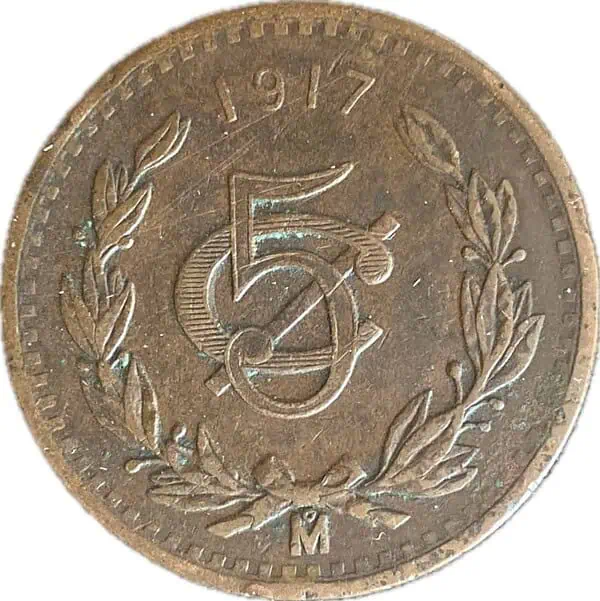 Mexico. 5 centavos. 1917
