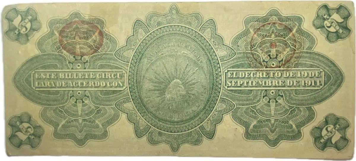 Mexico. 5 pesos. 1914 - Image 2
