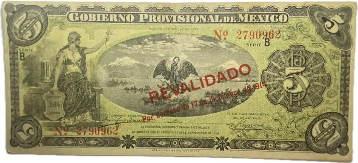 Mexico. 5 pesos. 1914