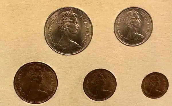 Set de 5 Monedas Gran Bretaña 1969