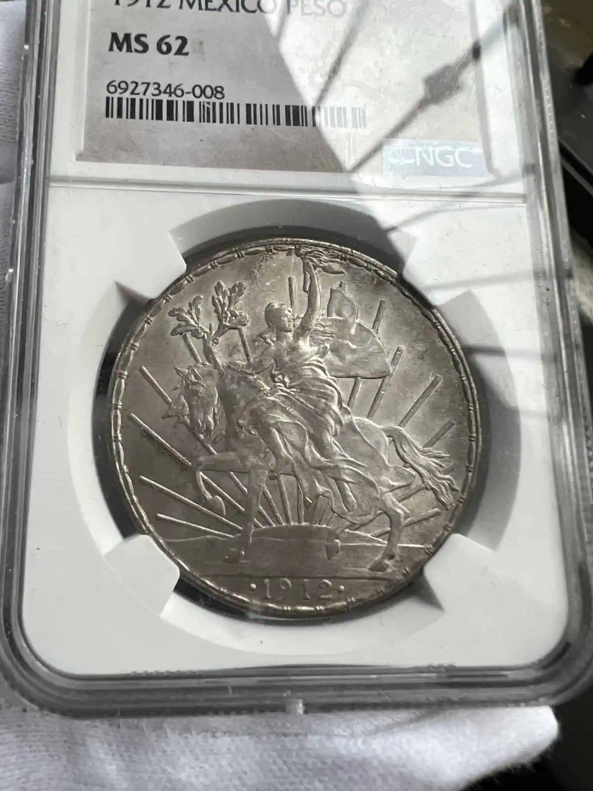 peso caballito 1912 certificado MS62