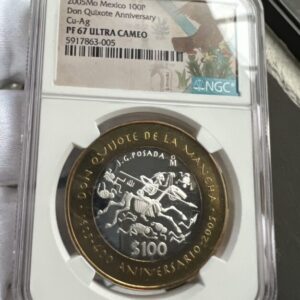 quijote de la mancha proof certificado pf67 ultracameo