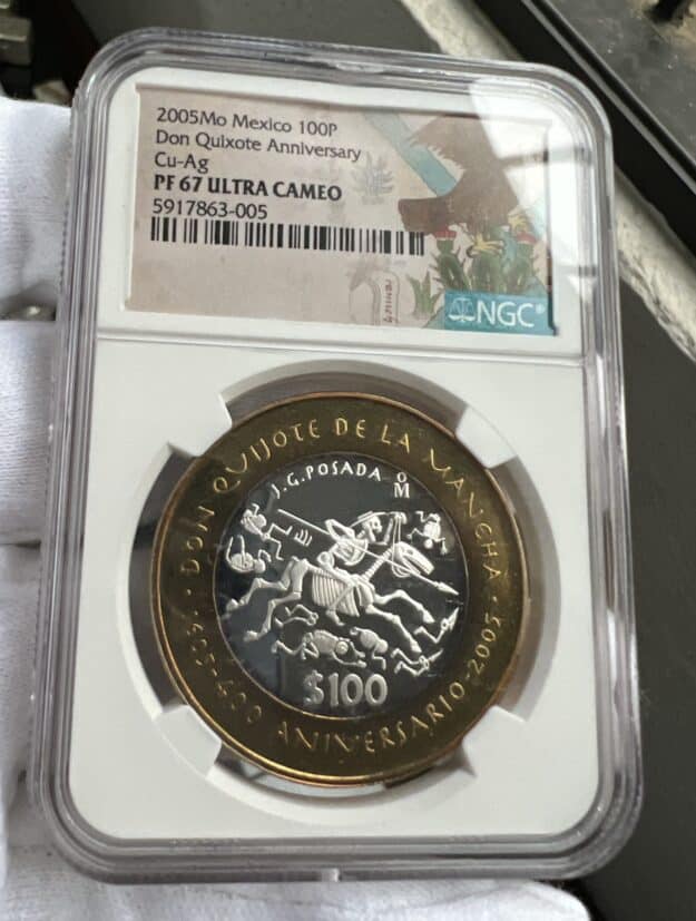 quijote de la mancha proof certificado pf67 ultracameo