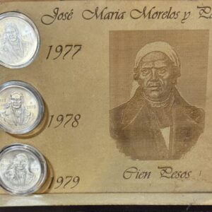 Set de 3 Monedas de 100 pesos de Morelos 1977 -1978 -1979