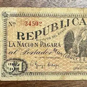 Monterrey Nuevo León 1 Peso 1914