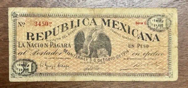 Monterrey Nuevo León 1 Peso 1914