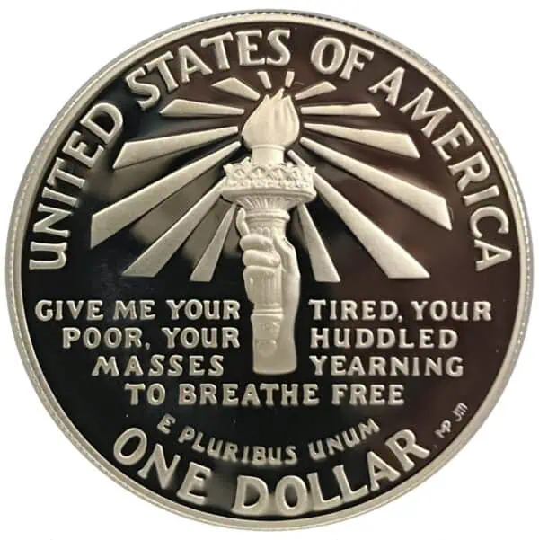 USA Ellis Island 1 Silver Dollar 1986 - Image 2