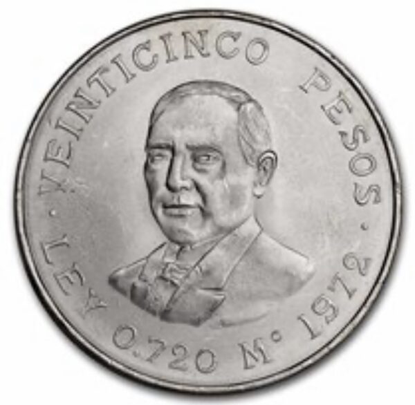 México 25 pesos 1972 Juarez