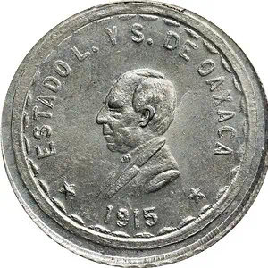 Oaxaca 2 Pesos Plata 1915