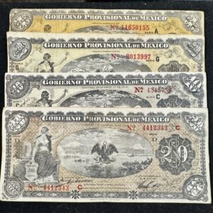 Colección 4 Billetes Veracruz 1914 y 1915