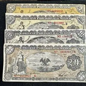 Colección 4 Billetes Veracruz 1914 y 1915