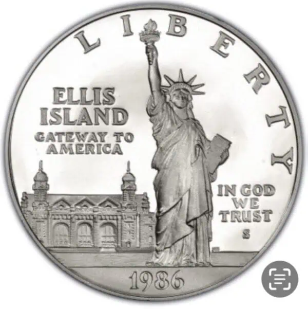 USA Ellis Island 1 Silver Dollar 1986 - Image 3