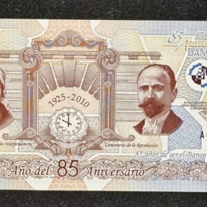 México Billete Conmemorativo 2010 Bicentenario De la Independencia de México y Centenario de la Revolución Mexicana