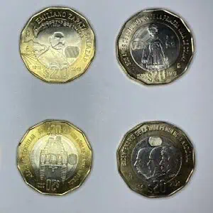 Mexico. Conjunto de monedas de $20 dodecagonales.