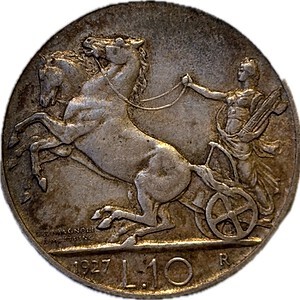 Italia.10 liras.1927