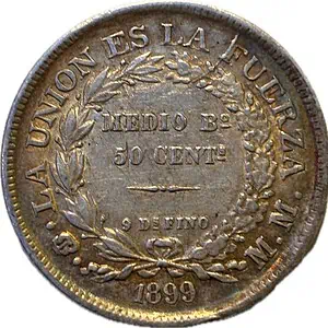 Bolivia.1/2 Boliviano.1899