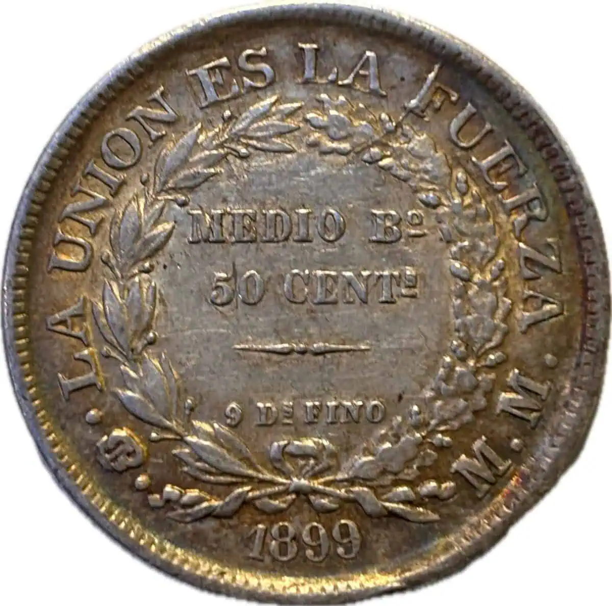 Bolivia.1/2 Boliviano.1899